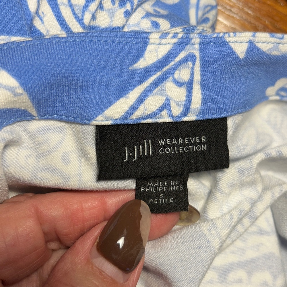 J Jill Wearever Collection Blue & White Paisley Maxi Tank Dress Size S Petite - Picture 8 of 13